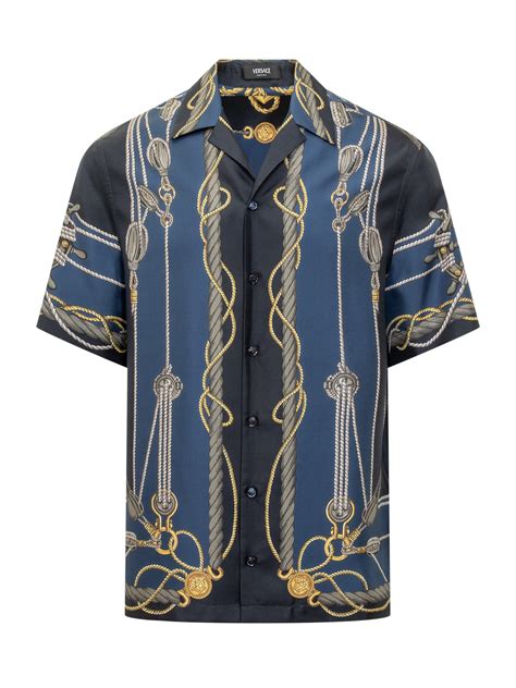 versace turquoise mens shirt trend v360151 vt00024 v442|versace nautical shirt.